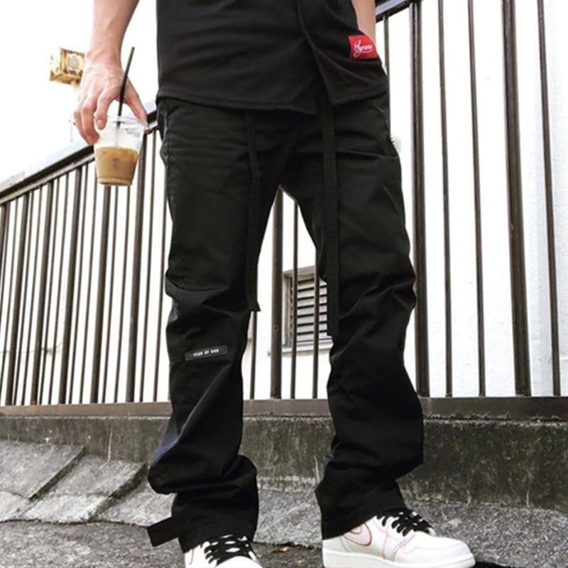 メンズジャージ専門店 ストリート系ドローコード ワイド パンツ